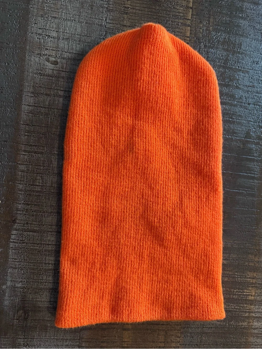 Mens Hunter Orange Three Hole Mask Winter Knit Ski Hat Ribbed Beanie Winter Hat